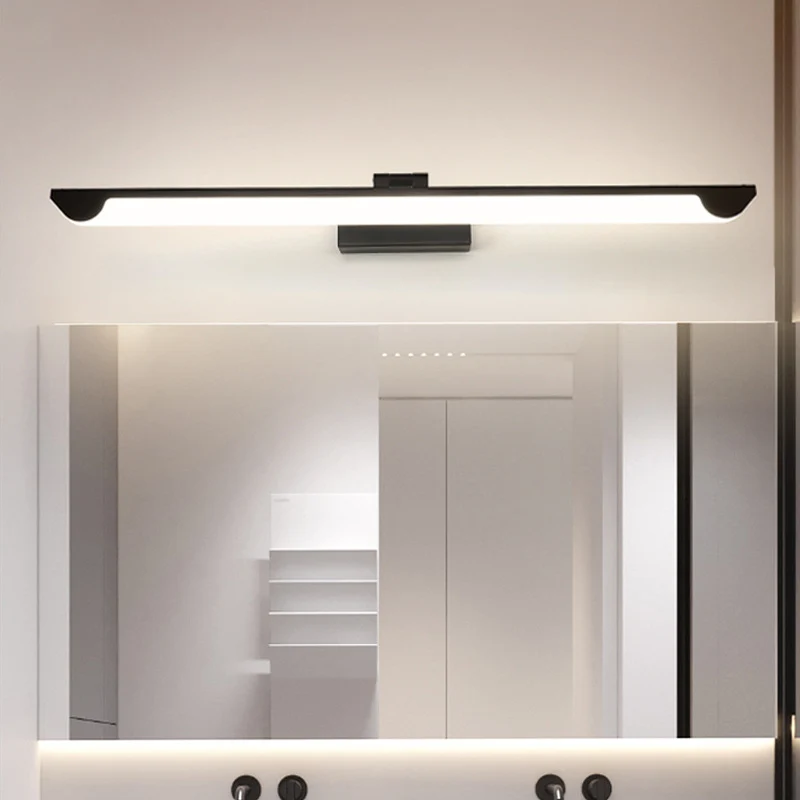 Lampe murale linéaire pivotante pour salle de bain, luminaire LED moderniste en acrylique pour vanité Clearhalo