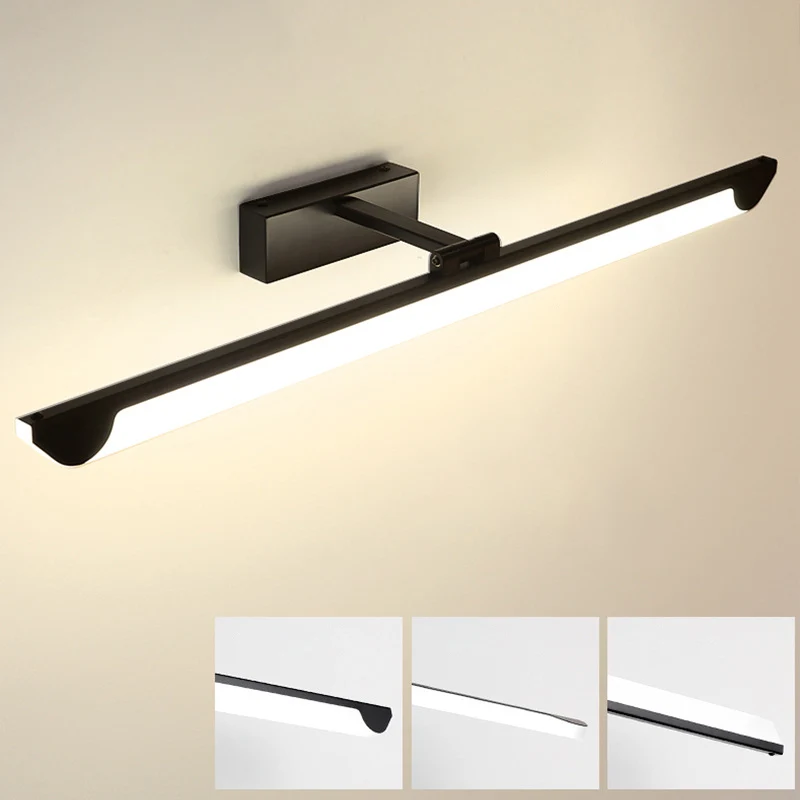 Lampe murale linéaire pivotante pour salle de bain, luminaire LED moderniste en acrylique pour vanité Clearhalo