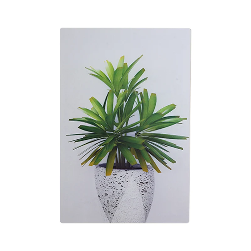 Lampe murale rectangulaire verte et blanche, idée d'éclairage mural en acrylique LED simple avec motif de feuilles Clearhalo