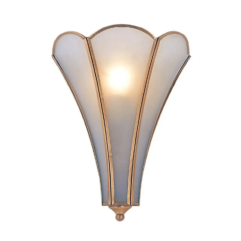Lampe murale en verre dépoli pétale, classique, 1 ampoule, finition dorée, luminaire Clearhalo