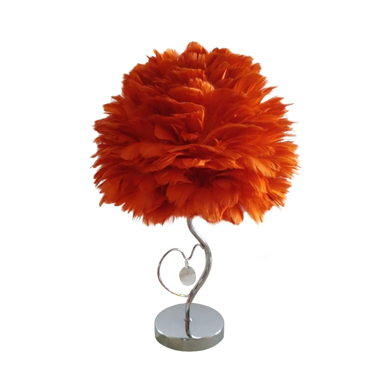 Lampe de nuit à 1 lumière pour chambre à coucher, lampe de table nordique gris/orange/rose avec abat-jour en forme de dôme...