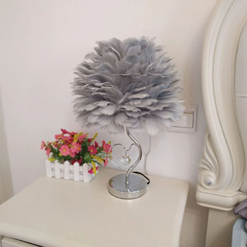 Lampe de nuit à 1 lumière pour chambre à coucher, lampe de table nordique gris/orange/rose avec abat-jour en forme de dôme...