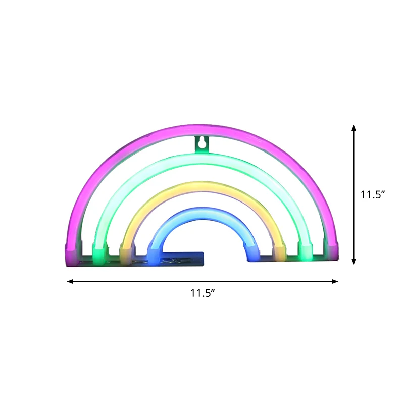 Lampe de nuit en plastique arc-en-ciel, LED créative alimentée par USB, éclairage mural blanc pour chevet Clearhalo