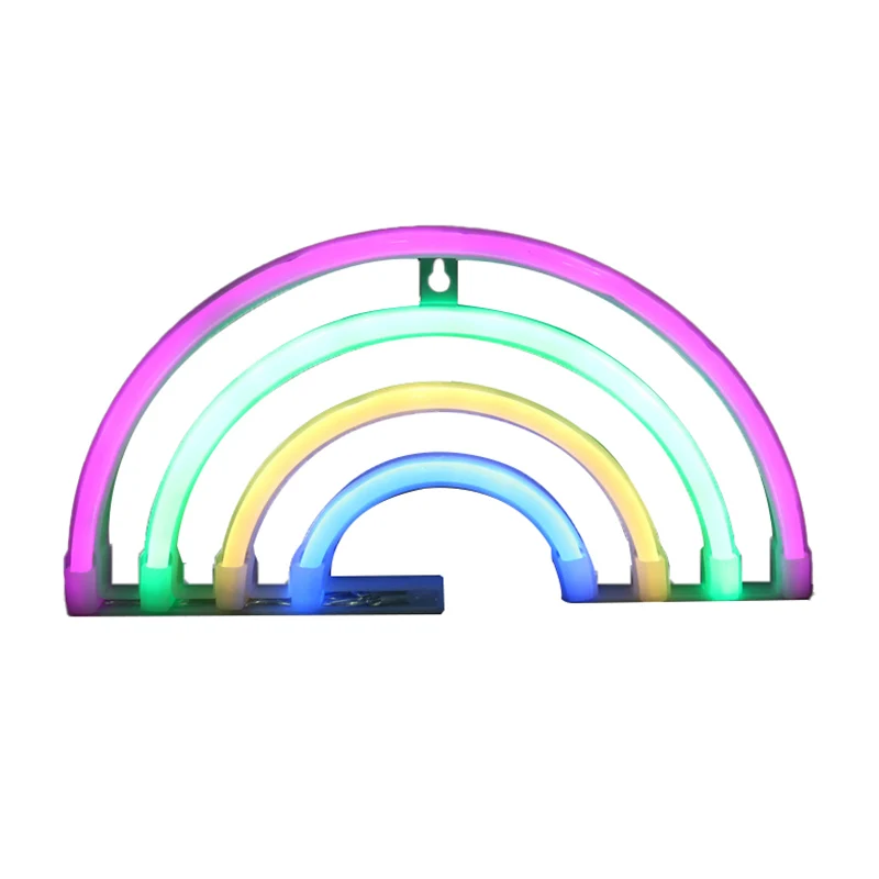 Lampe de nuit en plastique arc-en-ciel, LED créative alimentée par USB, éclairage mural blanc pour chevet Clearhalo