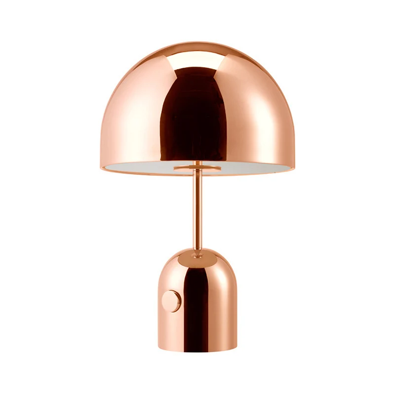 Lampe de nuit pour salle à manger à 1 tête, lampe de table en cuivre simple avec abat-jour en métal en forme de dôme Clear...