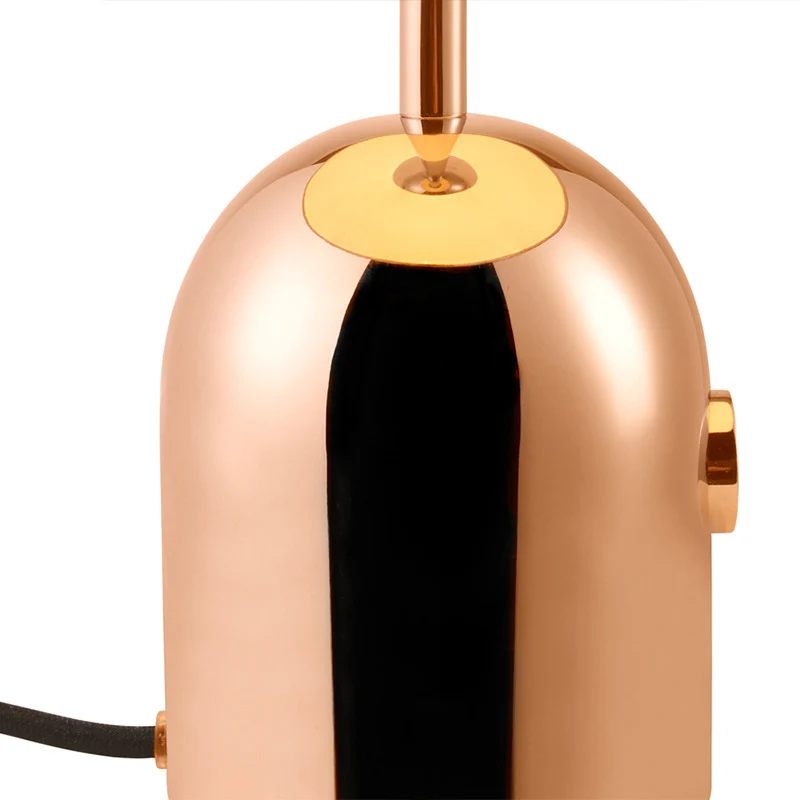 Lampe de nuit pour salle à manger à 1 tête, lampe de table en cuivre simple avec abat-jour en métal en forme de dôme Clear...