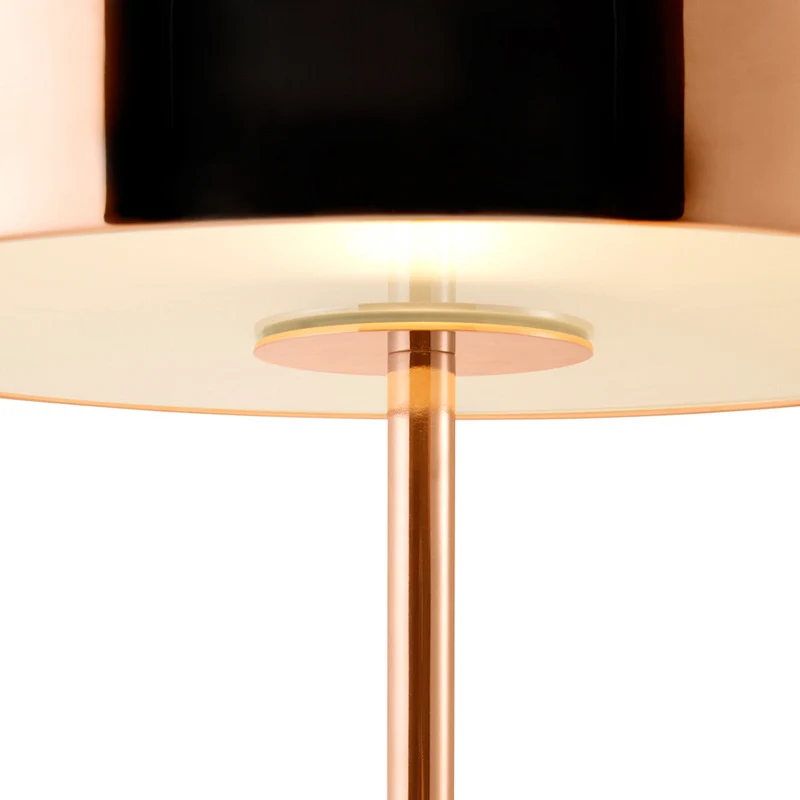 Lampe de nuit pour salle à manger à 1 tête, lampe de table en cuivre simple avec abat-jour en métal en forme de dôme Clear...