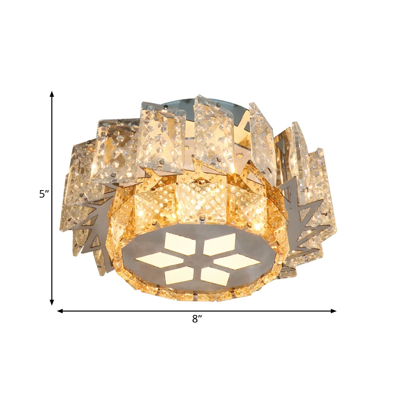 Lampe de plafond contemporaine pour porche et moulin à vent, blocs de cristal transparents, LED, éclairage encastré en nic...