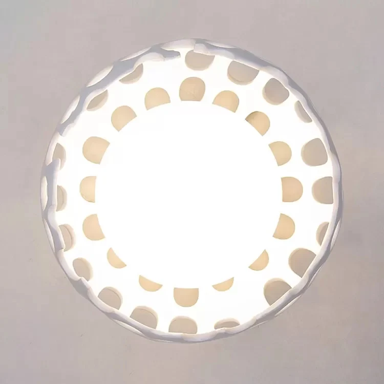 Lampe de plafond en forme de champignon pour chambre de bébé, plafonnier créatif en métal finition blanche Clearhalo