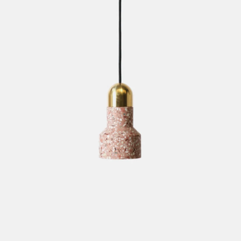 Lampe de poche en forme de salon Suspension éclairage Terrazzo 1 lumière Style nordique pendentif plafonnier Clearhalo