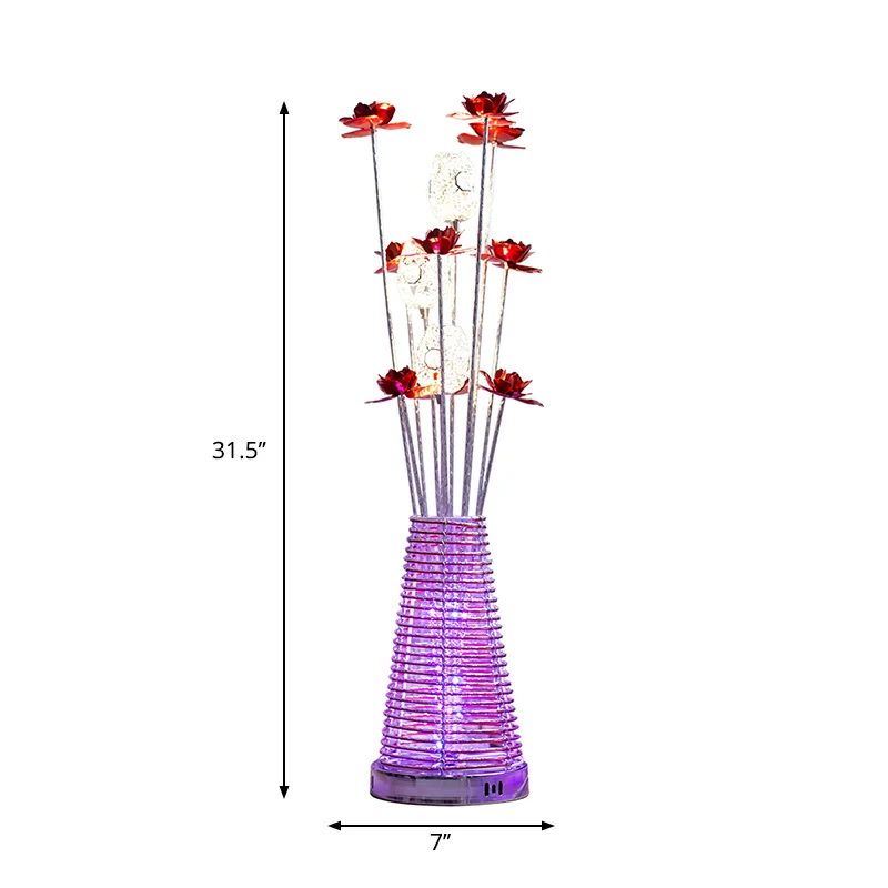 Lampe sur pied conique en aluminium, lampe de lecture décorative à LED pour chambre à coucher, Design Rose et ovale Clearhalo