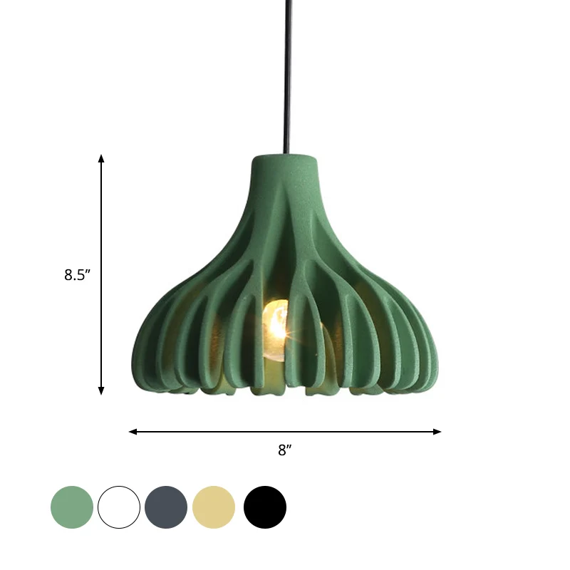 Lampe suspendue en forme de corail Macaron en résine, 1 lumière, pour salle à manger, blanc/noir/jaune Clearhalo