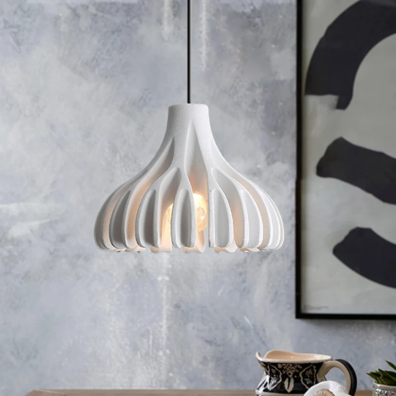 Lampe suspendue en forme de corail Macaron en résine, 1 lumière, pour salle à manger, blanc/noir/jaune Clearhalo