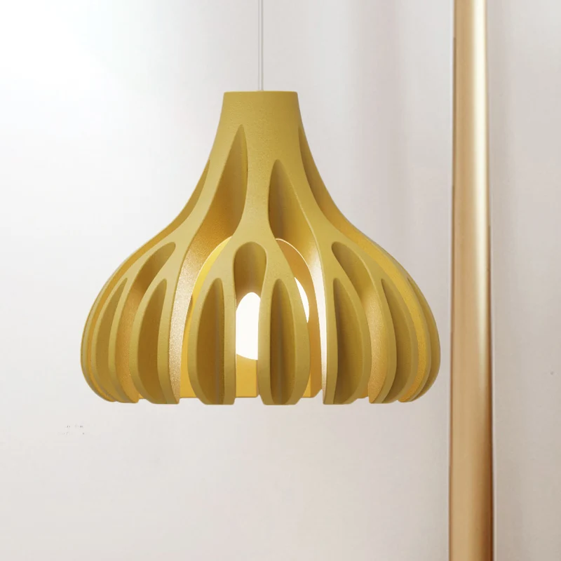 Lampe suspendue en forme de corail Macaron en résine, 1 lumière, pour salle à manger, blanc/noir/jaune Clearhalo