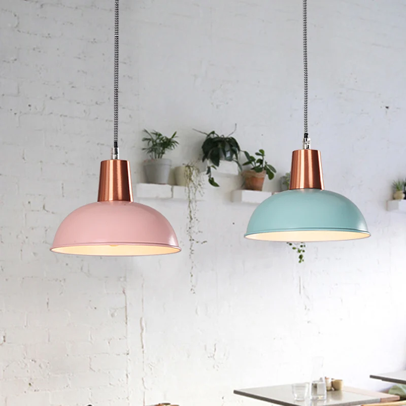 Lampe suspendue en forme de dôme en métal, luminaire décoratif d'intérieur, idéal pour un loft, un Macaron, pour un escali...