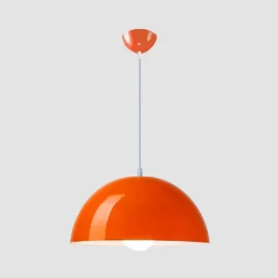 Lampe suspendue en forme de dôme, noir/blanc/rouge, style nordique en aluminium, 1 lumière, pour salle à manger, 12/14/16...