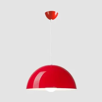 Lampe suspendue en forme de dôme, noir/blanc/rouge, style nordique en aluminium, 1 lumière, pour salle à manger, 12/14/16...