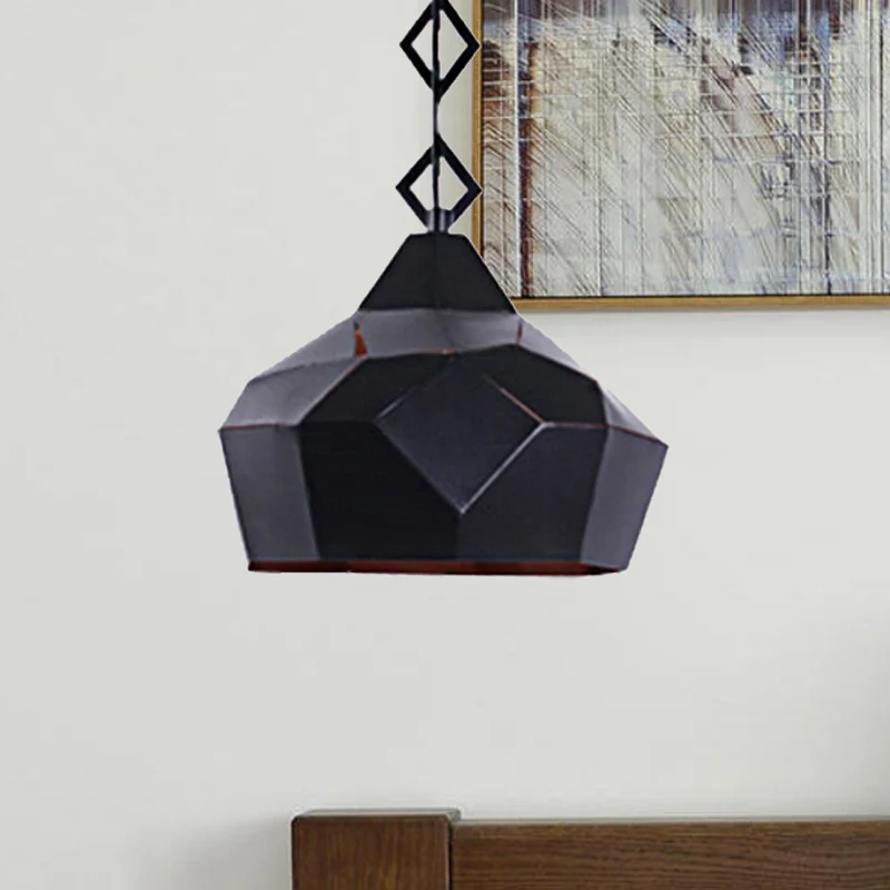 Lampe suspendue en forme de larme à 1 lumière avec chaîne en métal, lampe suspendue en fer forgé pour Restaurant Clearhalo