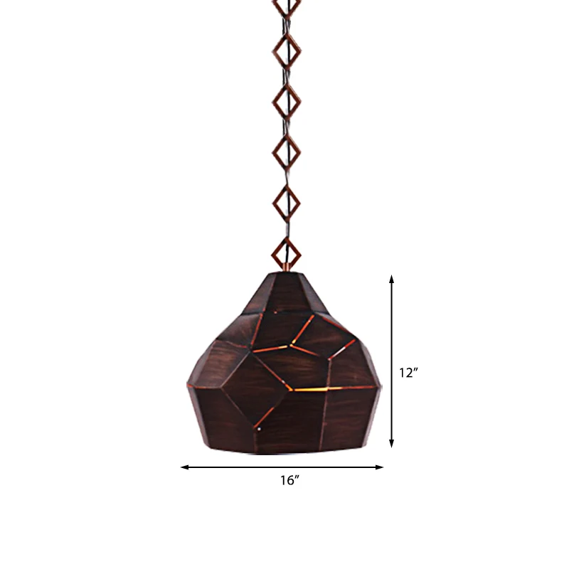 Lampe suspendue en forme de larme à 1 lumière avec chaîne en métal, lampe suspendue en fer forgé pour Restaurant Clearhalo