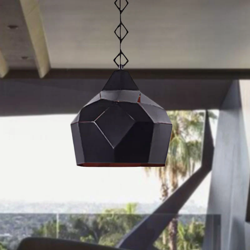Lampe suspendue en forme de larme à 1 lumière avec chaîne en métal, lampe suspendue en fer forgé pour Restaurant Clearhalo
