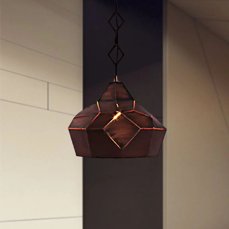 Lampe suspendue en forme de larme à 1 lumière avec chaîne en métal, lampe suspendue en fer forgé pour Restaurant Clearhalo