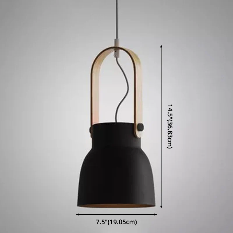 Lampe suspendue à 1 lumière à l'envers, lampe suspendue de Restaurant en métal de Style nordique moderne Clearhalo