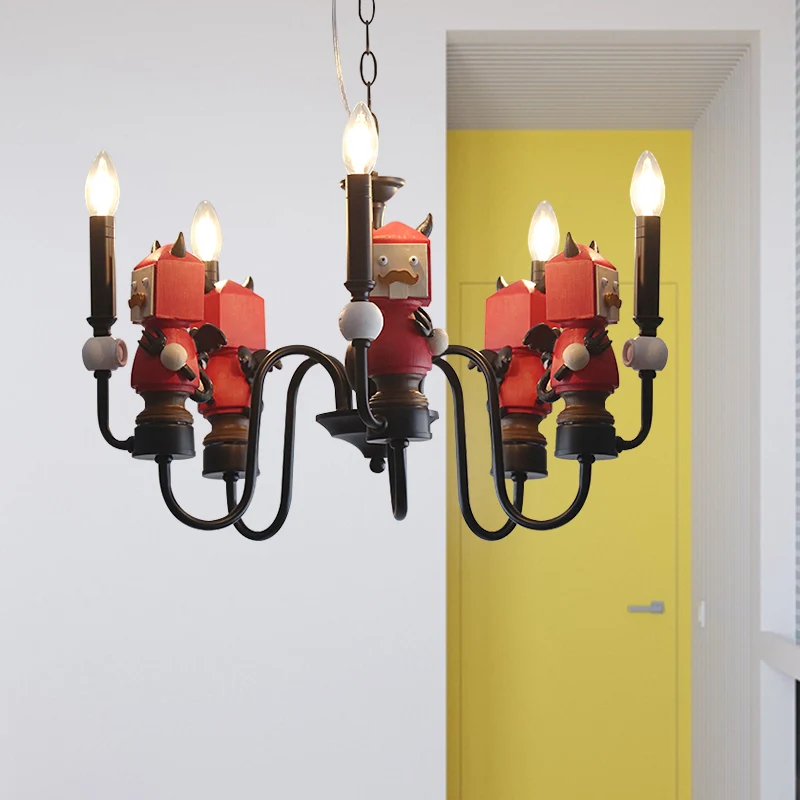 Lampe suspendue moderne en métal pour salle à manger, homme de dessin animé Clearhalo