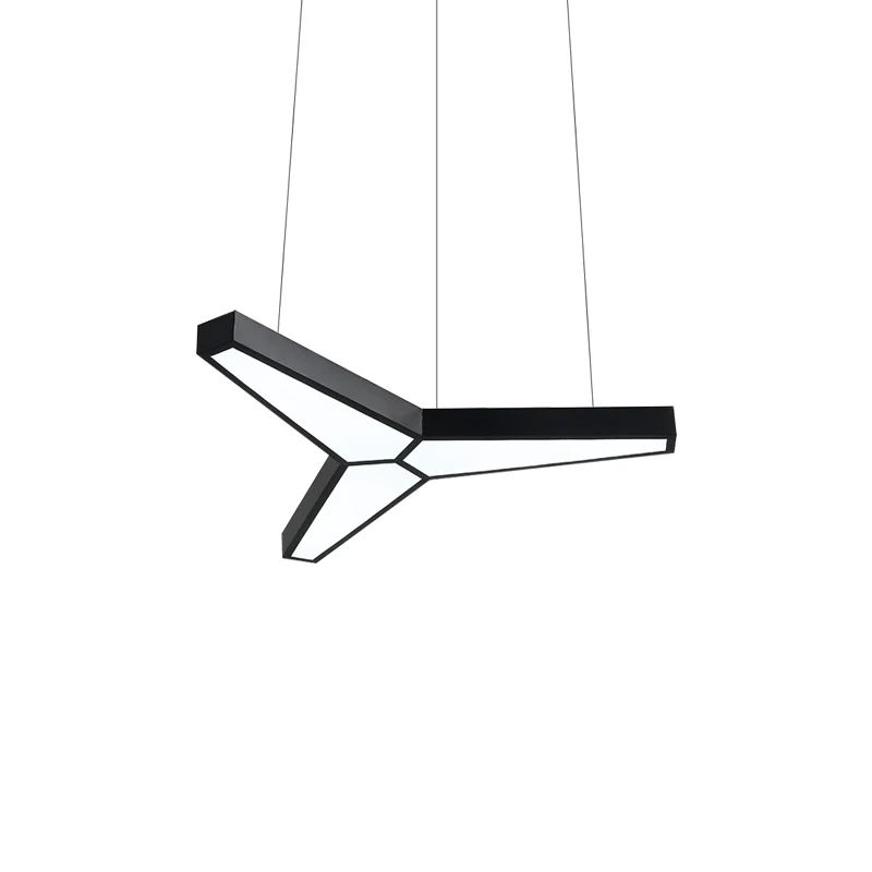 Lampe suspendue en métal en forme de Y, Kit de plafonnier Led blanc moderne à 3 lumières, lumière blanche/chaude/naturelle...