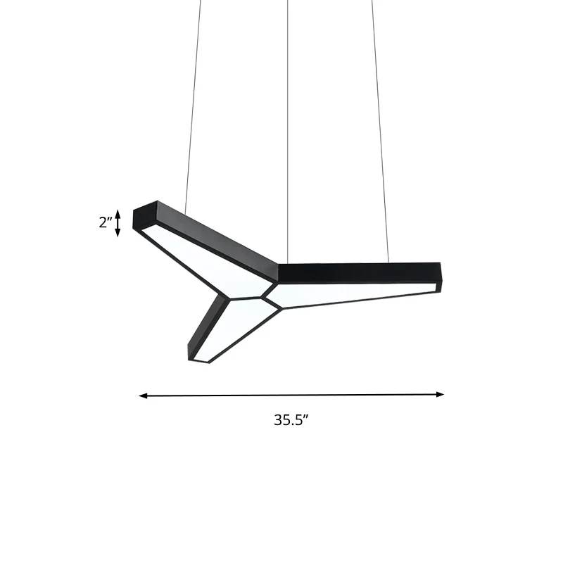 Lampe suspendue en métal en forme de Y, Kit de plafonnier Led blanc moderne à 3 lumières, lumière blanche/chaude/naturelle...