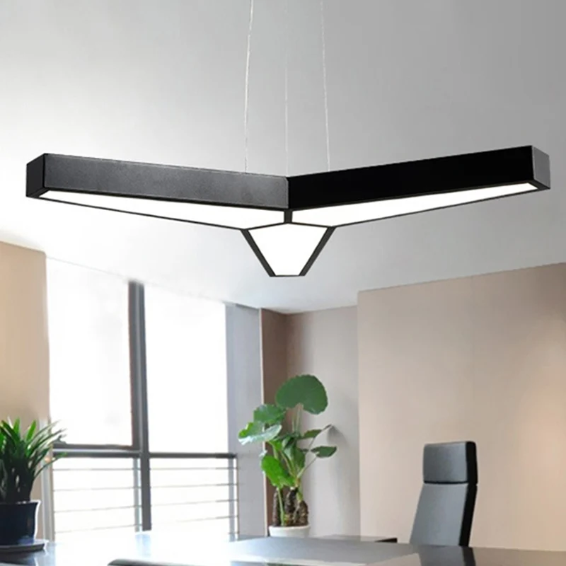 Lampe suspendue en métal en forme de Y, Kit de plafonnier Led blanc moderne à 3 lumières, lumière blanche/chaude/naturelle...