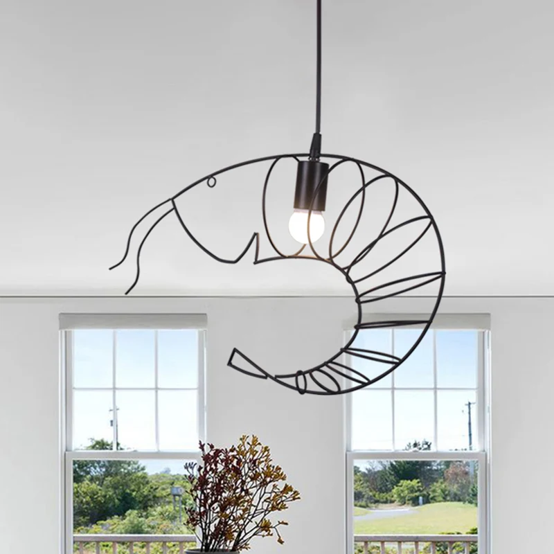 Lampe suspendue en métal à 1 lumière, rétro, élégante, noire/rouge/blanche, pour salle à manger, avec protection métalliqu...