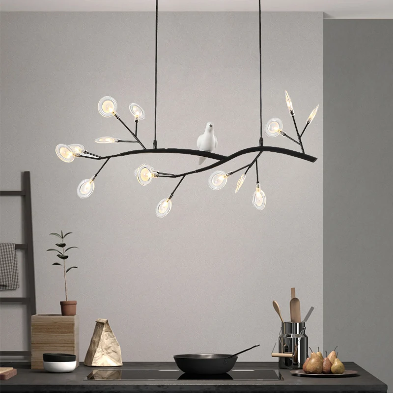 Lampe suspendue en métal postmoderne à 15 têtes, branche d'arbre, luminaire décoratif d'intérieur, idéal pour un Restauran...