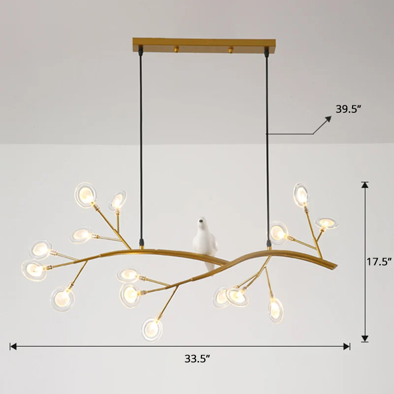 Lampe suspendue en métal postmoderne à 15 têtes, branche d'arbre, luminaire décoratif d'intérieur, idéal pour un Restauran...
