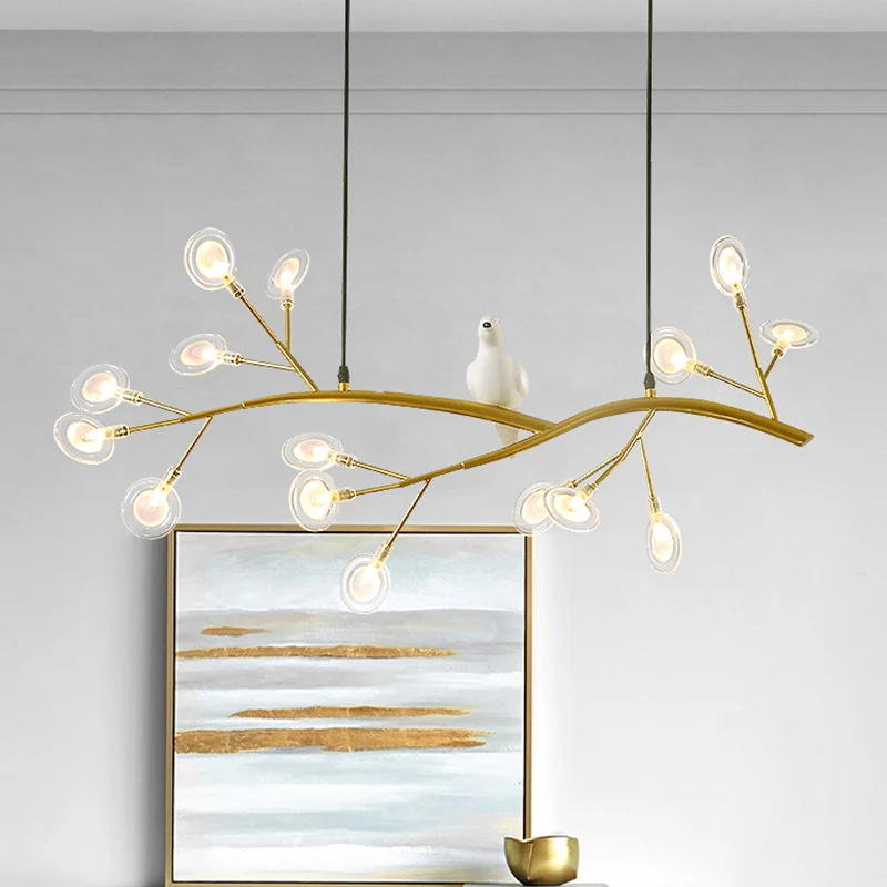 Lampe suspendue en métal postmoderne à 15 têtes, branche d'arbre, luminaire décoratif d'intérieur, idéal pour un Restauran...