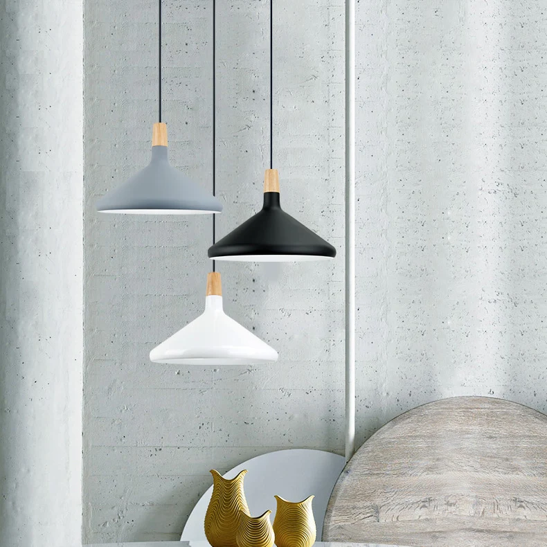 Lampe suspendue nordique Coolie en aluminium, 7/10, 5/15 pouces de large, 1 tête, luminaire décoratif d'intérieur, idéal p...