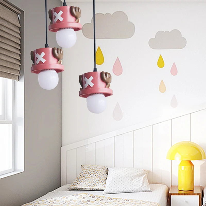 Lampe suspendue de Pirate de dessin animé, lampe suspendue rouge en résine à lumière unique pour couloir et Foyer Clearhalo