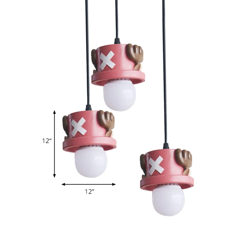 Lampe suspendue de Pirate de dessin animé, lampe suspendue rouge en résine à lumière unique pour couloir et Foyer Clearhalo