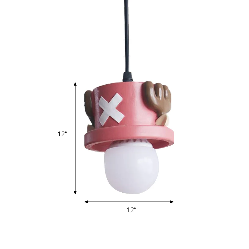 Lampe suspendue de Pirate de dessin animé, lampe suspendue rouge en résine à lumière unique pour couloir et Foyer Clearhalo