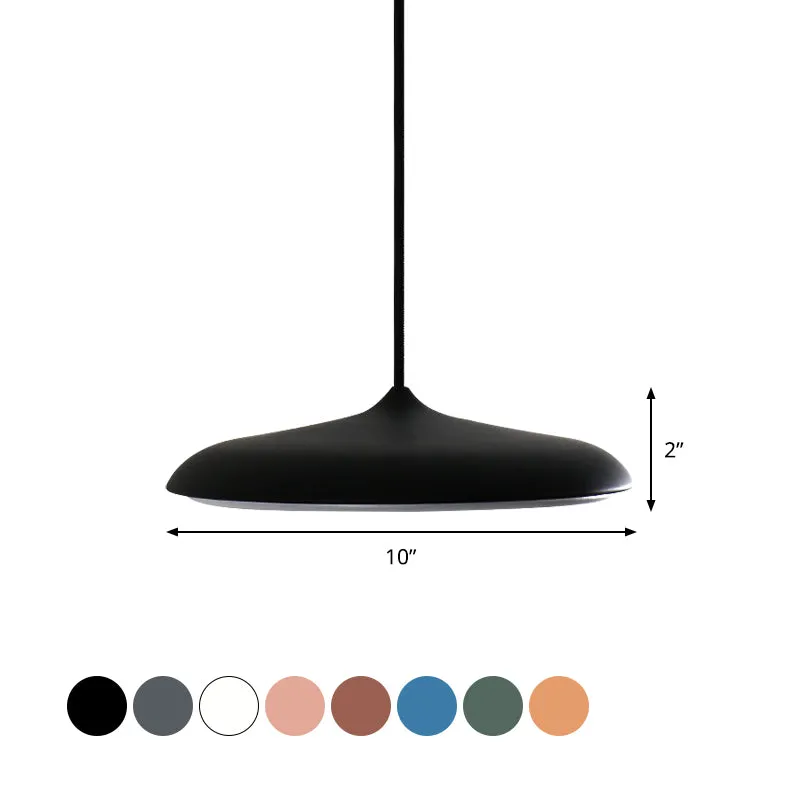 Lampe suspendue au plafond en forme de disque, métal moderniste, 10 "/ 16", diamètre 1 lumière, blanc/rose/jaune, chaud/bl...