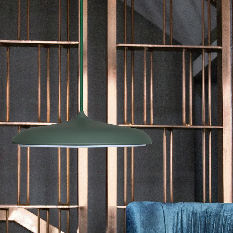 Lampe suspendue au plafond en forme de disque, métal moderniste, 10 "/ 16", diamètre 1 lumière, blanc/rose/jaune, chaud/bl...