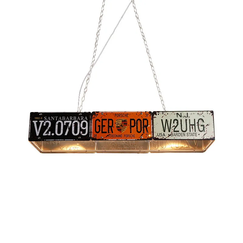 Lampe suspendue rectangulaire en métal, 5 ampoules, luminaire d'intérieur rétro industriel en métal pour Table à manger Cl...