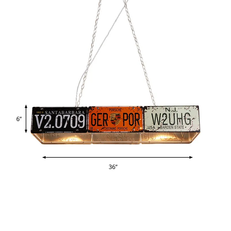 Lampe suspendue rectangulaire en métal, 5 ampoules, luminaire d'intérieur rétro industriel en métal pour Table à manger Cl...