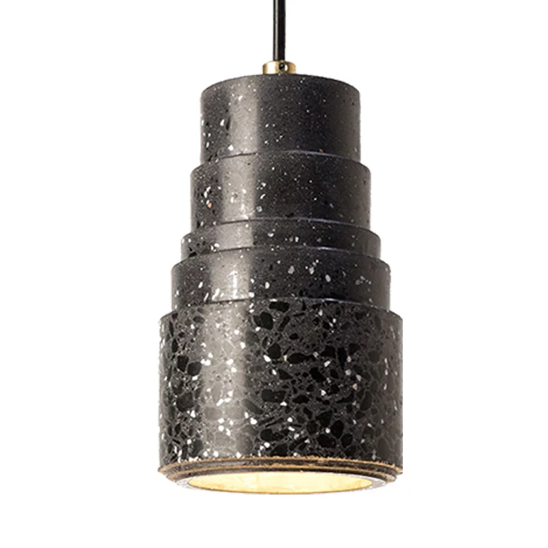 Lampe suspendue à tube nordique à plusieurs niveaux Terrazzo, lampe de chevet à 1 lumière, noire Clearhalo