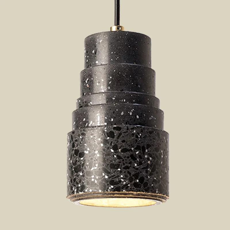 Lampe suspendue à tube nordique à plusieurs niveaux Terrazzo, lampe de chevet à 1 lumière, noire Clearhalo