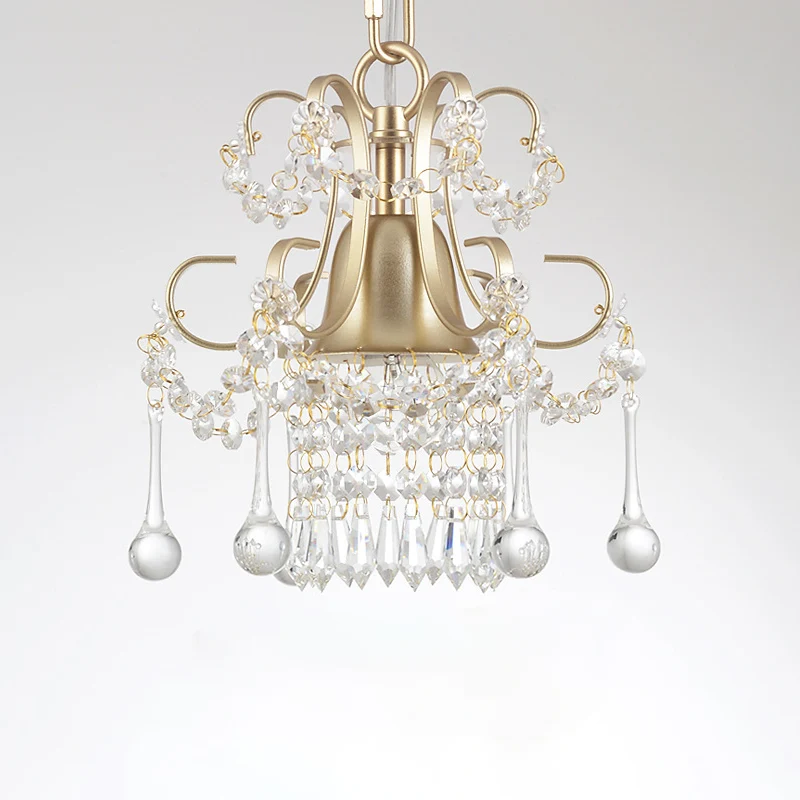 Lampe à suspension dorée à 1 ampoule, plafonnier suspendu avec cadre à défilement en métal de style classique avec gouttel...