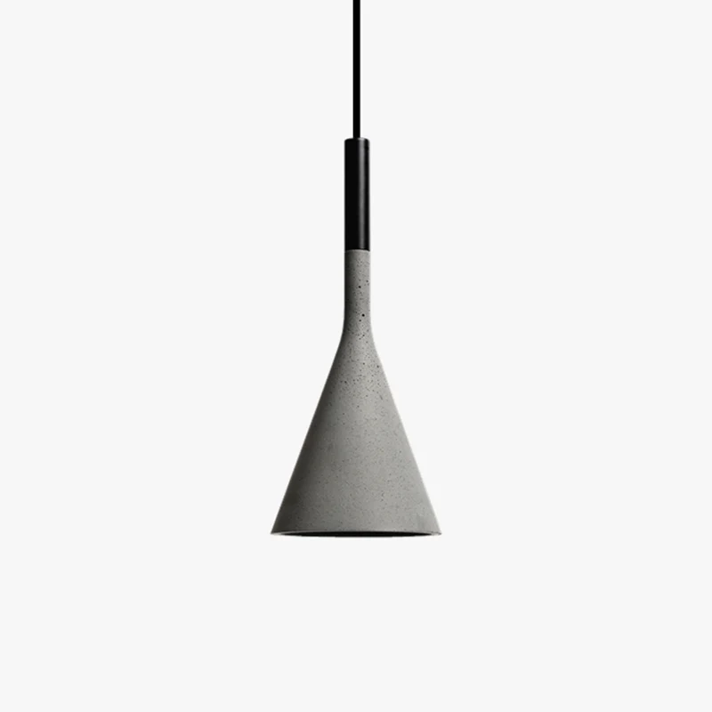 Lampe à suspension en forme d'entonnoir pour salle à manger, plafonnier minimaliste à 1 tête en ciment, gris Clearhalo