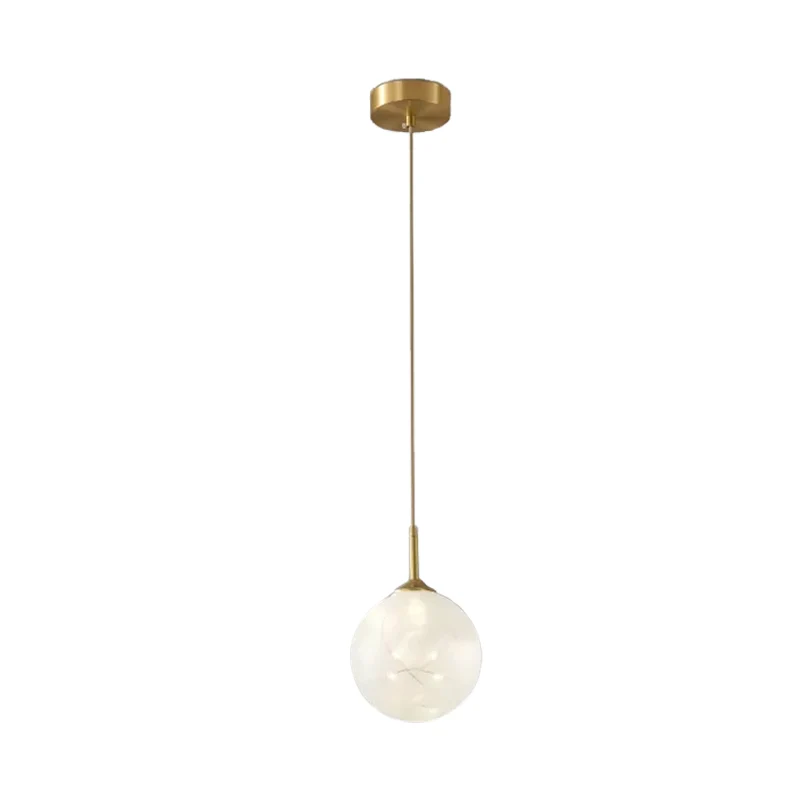 Lampe à suspension LED en verre pour salle à manger, sphère moderne, plafond en laiton Clearhalo