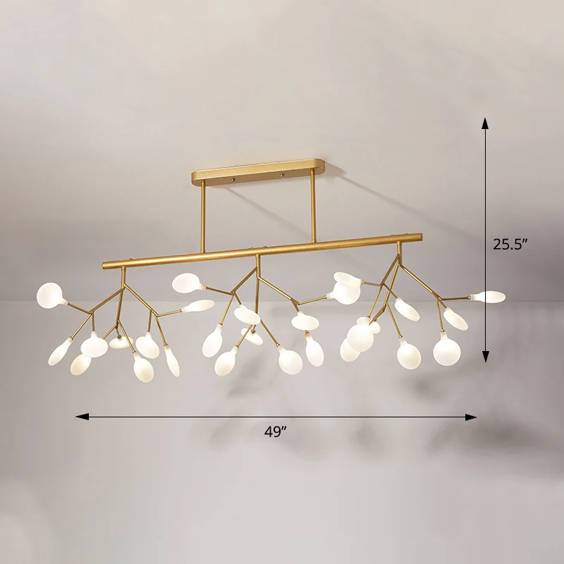 Lampe à suspension minimaliste Firefly Island en acrylique à 27 têtes pour restaurant Clearhalo