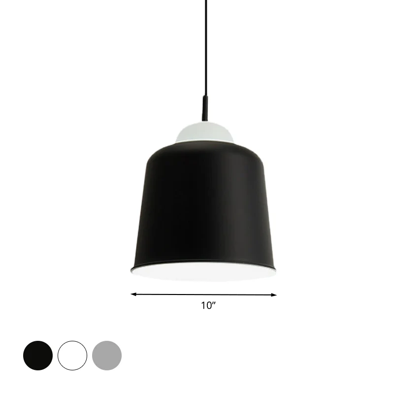 Lampe à Suspension en métal, Style Simple, monochrome, noir/gris/blanc, lampe suspendue pour salle d'étude Clearhalo
