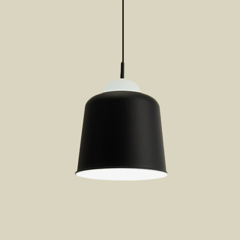 Lampe à Suspension en métal, Style Simple, monochrome, noir/gris/blanc, lampe suspendue pour salle d'étude Clearhalo